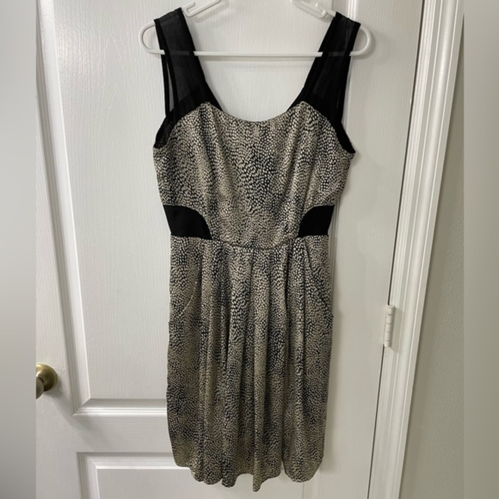 Ark & Co. Tan & Black Dress w/ Pockets, Sheer Shoulder Straps -excellent prelove